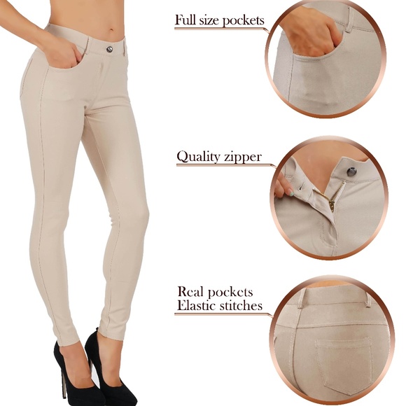 Yelete Pants - Women's Jean Look Buttery Soft Jeggings 01